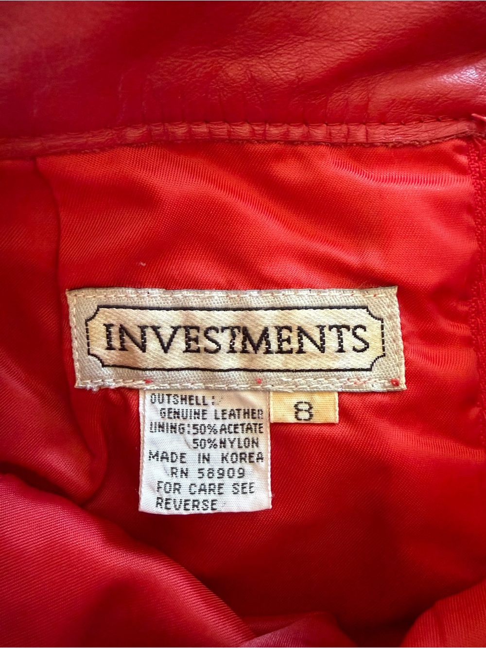 Vintage Investments Red Leather Skirt Size 8 Fits Modern XS 0 2 - Picture 3 of 16